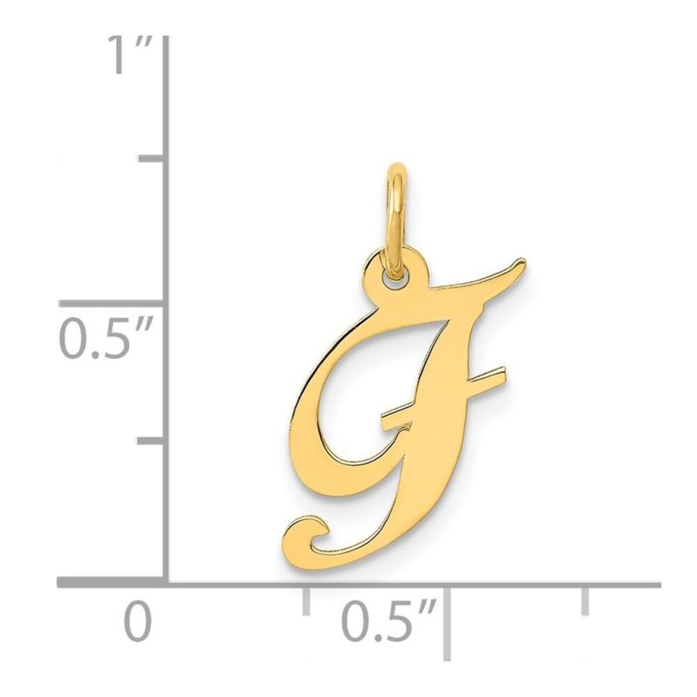 Kazi Luxury 14k Yellow Gold Small Fancy Script Le… - image 4